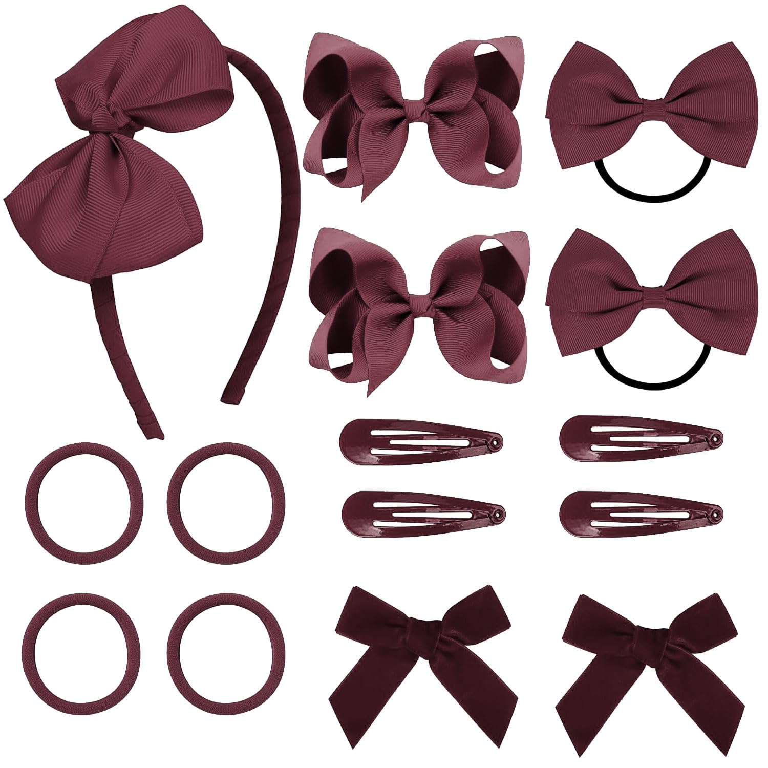 Set aus 20 roten Haaraccessoires, Baby-Haarbänder mit Schlei