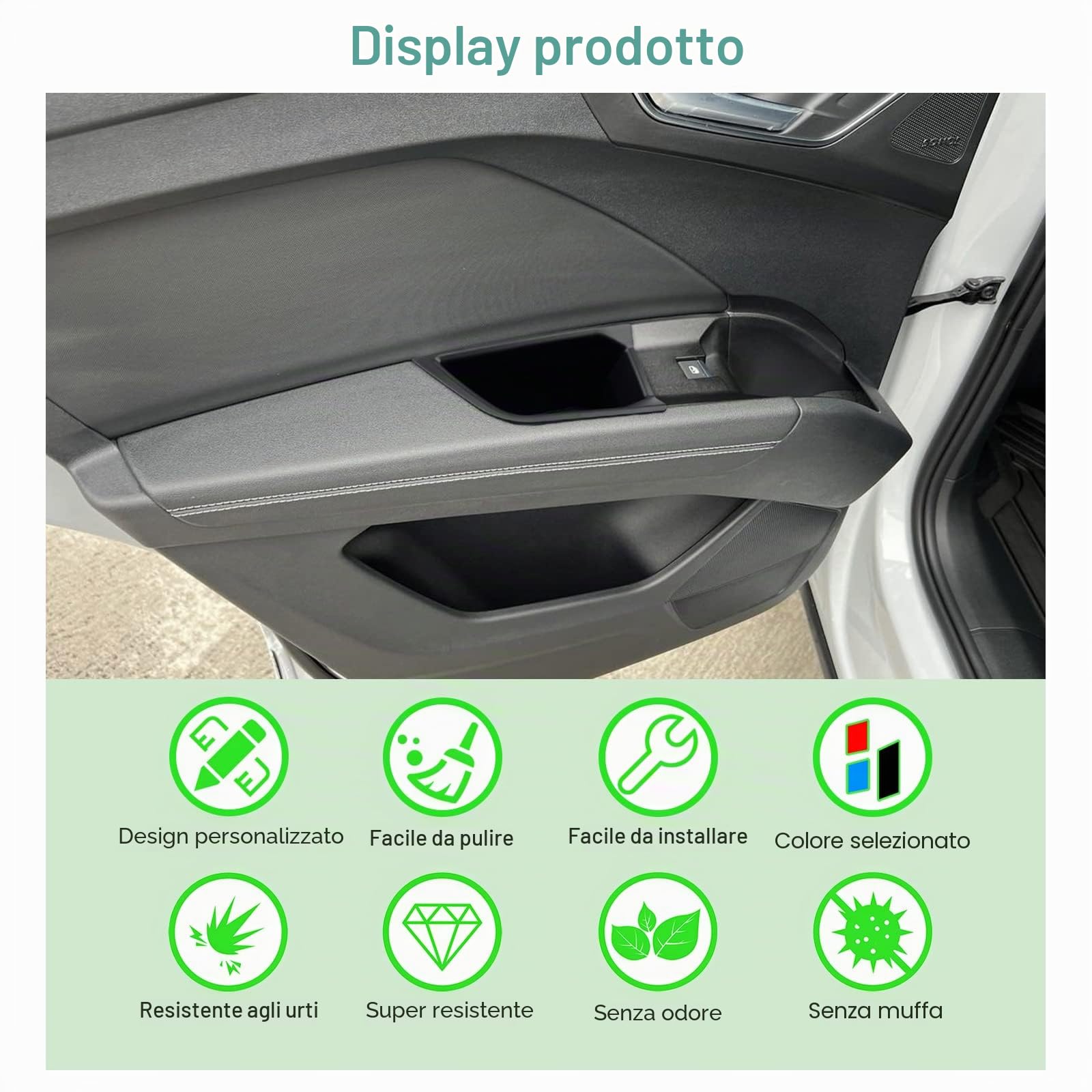 GAFAT Compatibile con Audi Q4 e-tron EV Electric 2021-2025 2026 Scatola Portaoggetti, Q4 etron Sportback Organizer Ffibbia Porta Vassoio, Accessori Q4 etron [Un Set di 4 Pezzi]