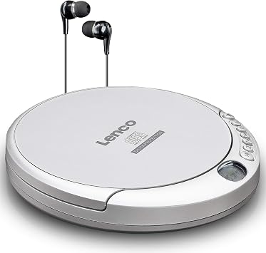 Lenco CD-201 Portable CD Player CD، CD-R، CD-RW، MP3 Battery Charging Function، Silver