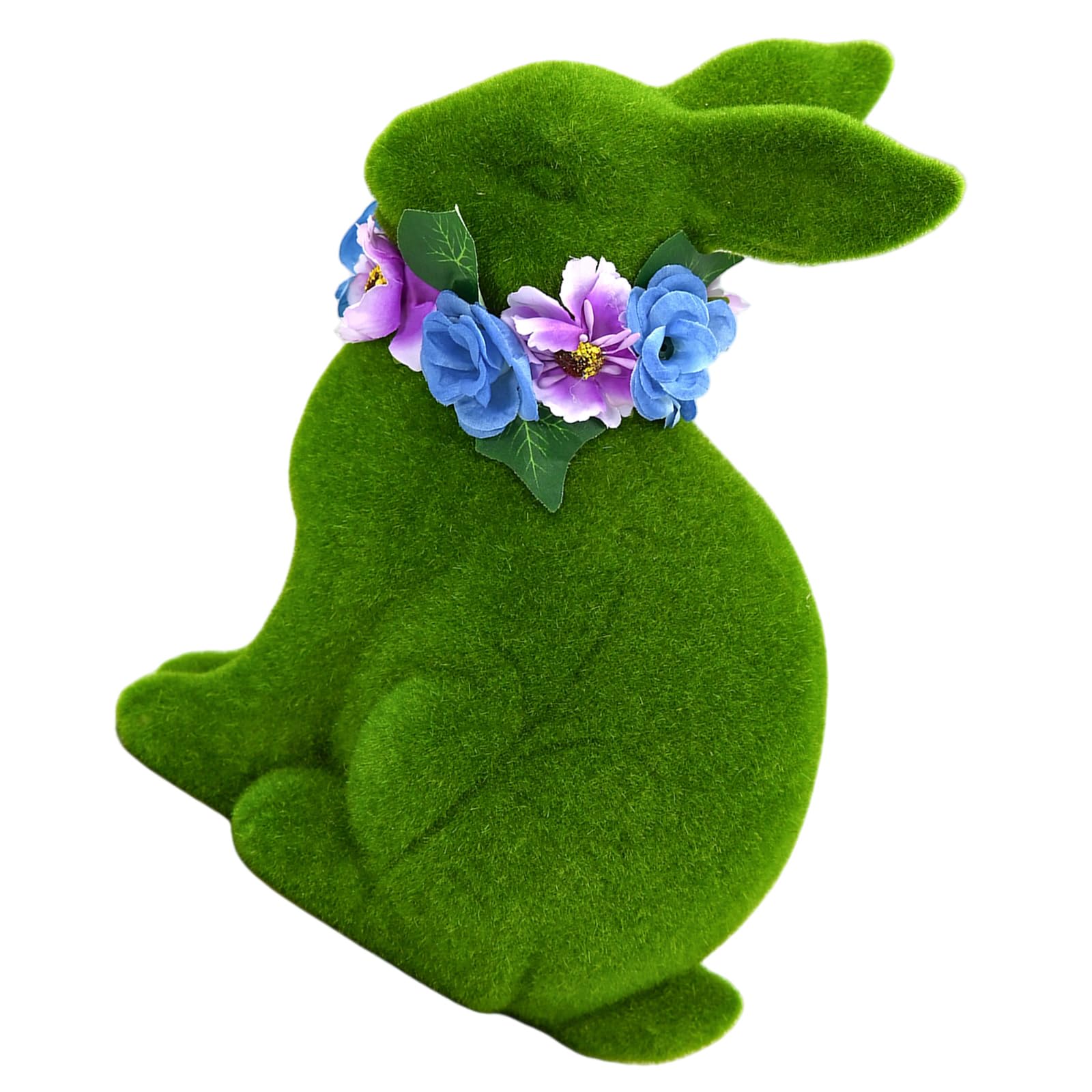 Toyvian Figurine de Lapin Floquée Verte Légère Surface Douce en Résine, pour Décorations de Lapin de Printemps et Centres de Table pour Fêtes