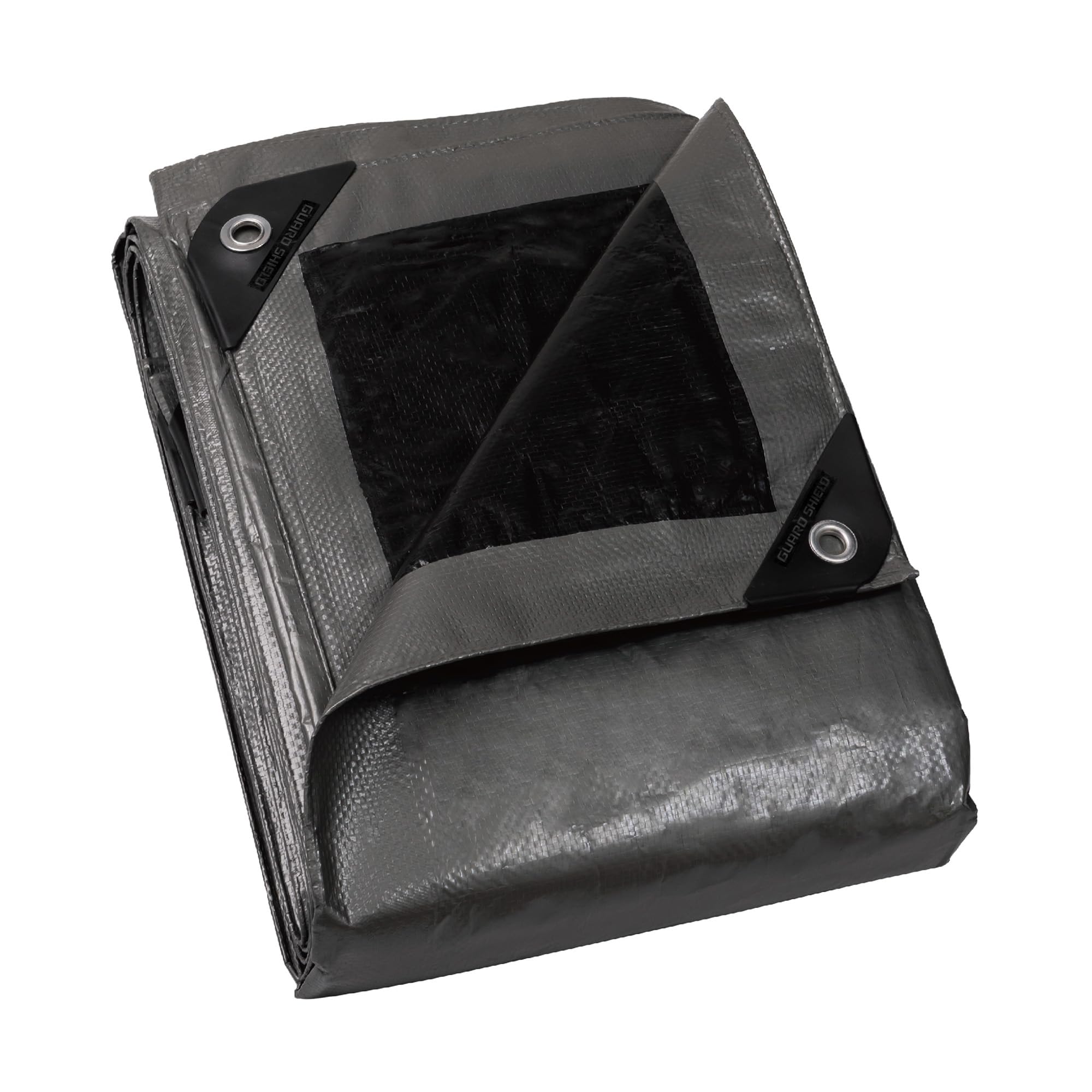 GUARD SHIELD Telone di copertura con occhielli, impermeabile, 4 m x 5 m, grigio, argento/nero, multifunzione, in poliestere, 120 g/㎡, telo protettivo, multiuso, resistente agli strappi, stabilizzato