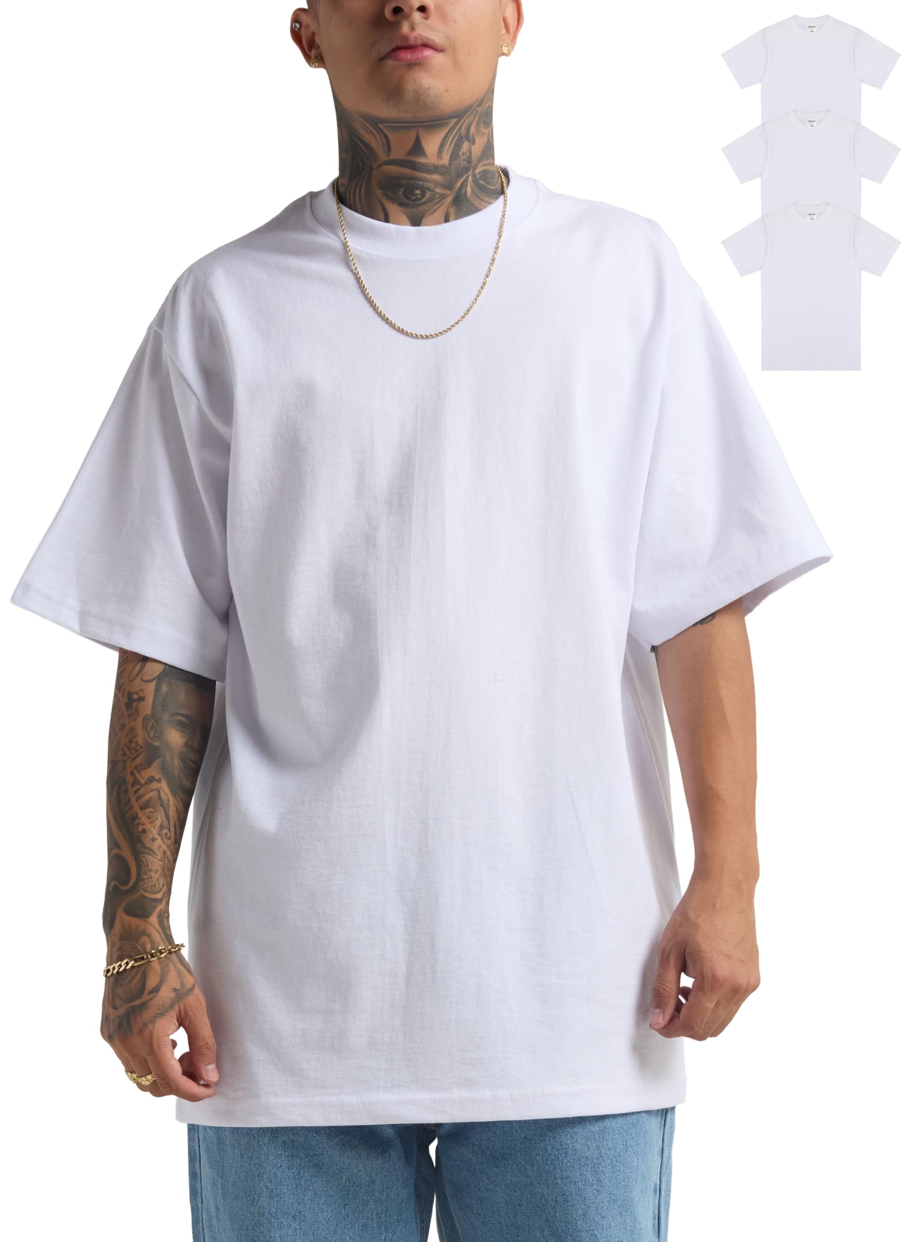 Shaka Wear 7.5oz Max Heavyweight Short Sleeve Large White - 3pack