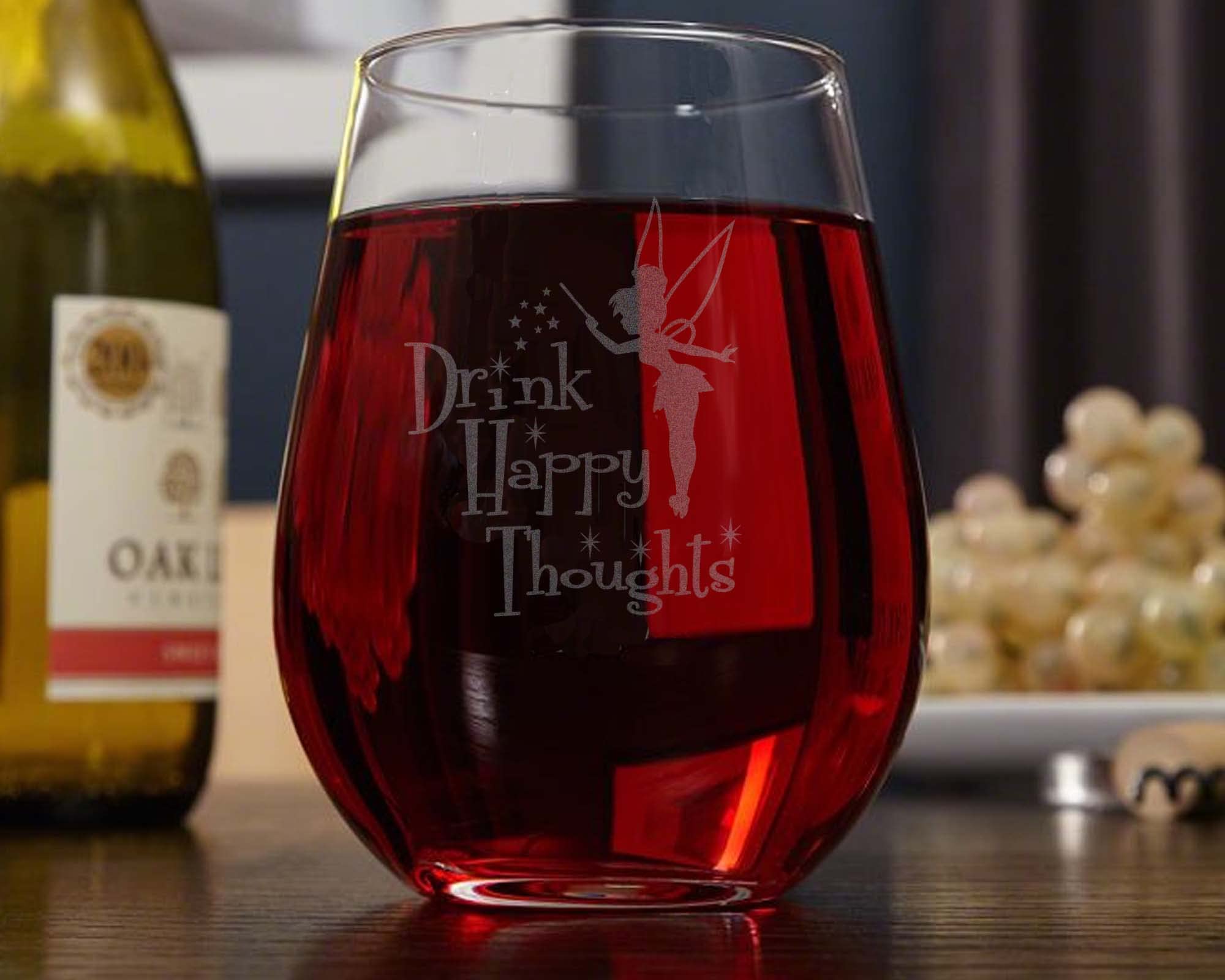 Amazon | Drink Happy Thoughts • ステムレスワイングラス