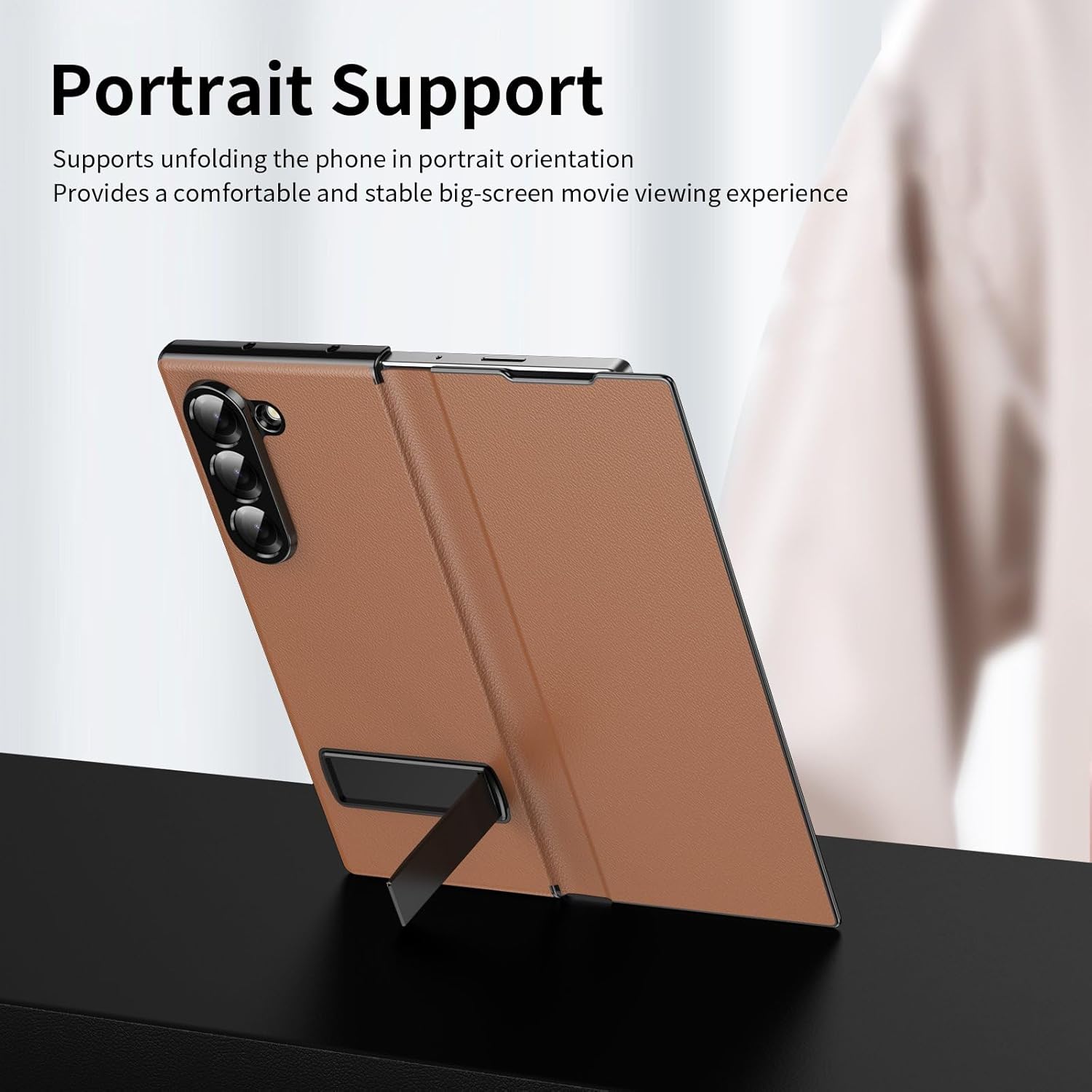 for Samsung Galaxy Z Fold 7 Magnetic Flip Folding Case, Multi-Angle Bracket, High Classy Luxurious Business Leather, Full Body Hinge Protective Slim Cover.