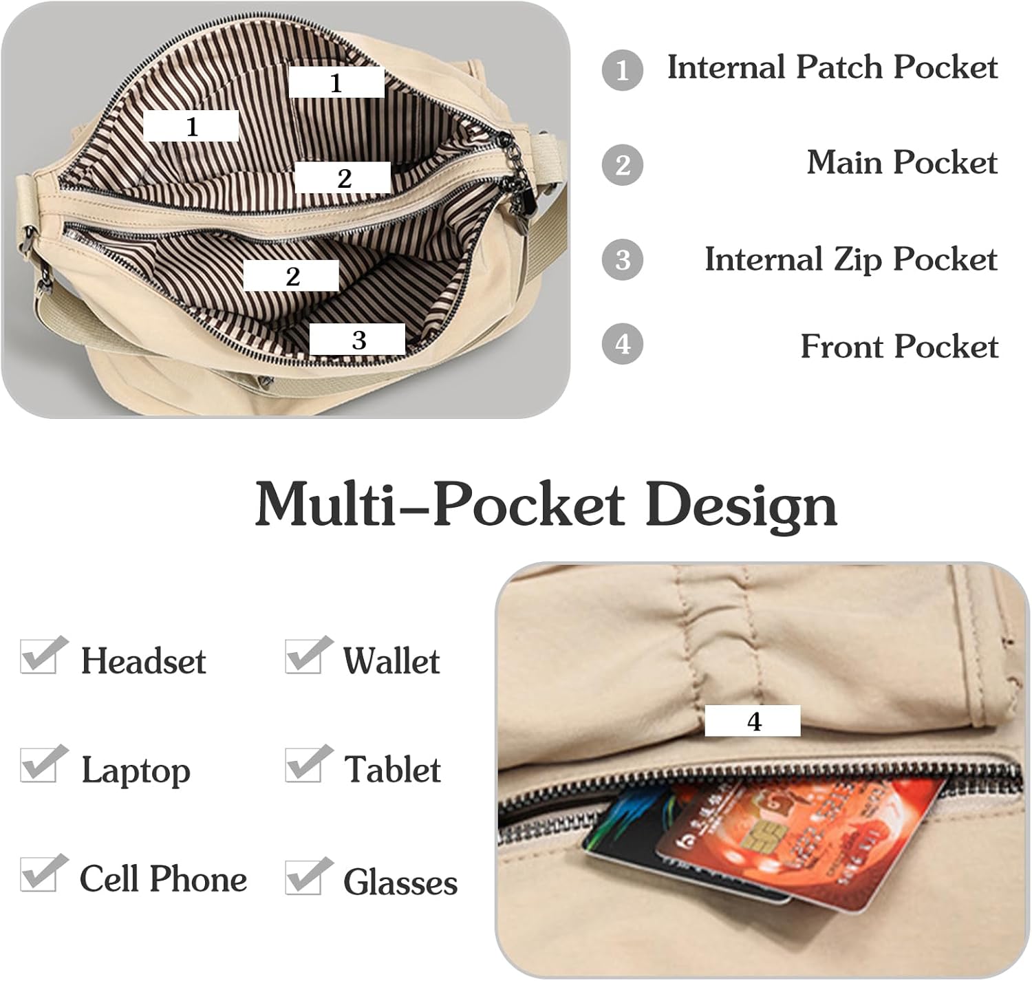 Women Oxford Crossbody Bag Waterproof Shoulder Bag Casual Lightweight Top Handle Handbag Messenger Hobo Bag - Image 5