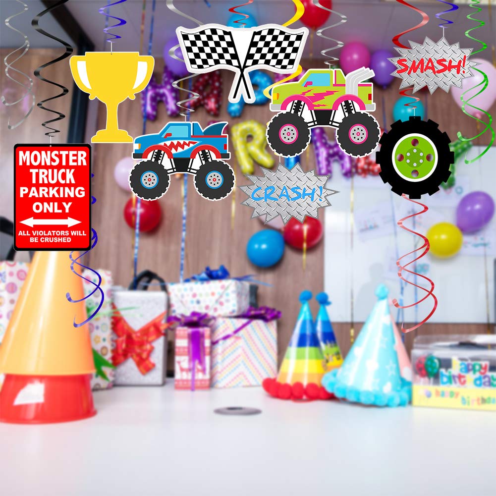 48 Pcs Monster Truck Party Decorations Monster Truck Birthday Party 48 Pcs Monster Truck Party Decorations Monster Truck Birthday Party