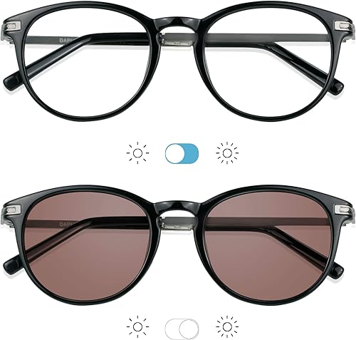 Miniatura 4 de YEIN Lentes de bloqueo de luz azul, lentes de sol marrón fotocromáticos, antifatiga ocular, anteojos de lectura para computadora, gafas de juegos,