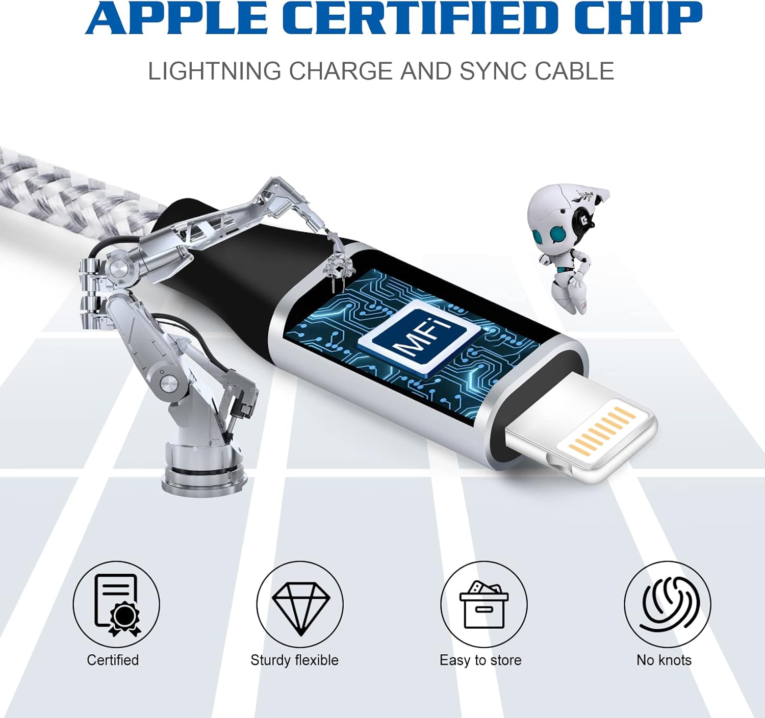 iPhone Charger Fast Cherging Cable,Fast iPhone Charger Cable [Apple MFi Certified] 5Pack 3/3/6/6/10FT Nylon Braided Apple iPhone USB to Lightning ​Cable for iPhone 14 Pro/13/12/11/XR/X/8/7/6/SE,AirPod