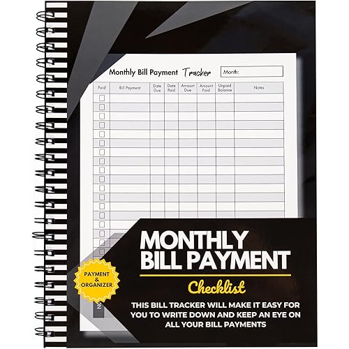 Bill Tracker Notebook: Monthly Bill Payment Checklist with Spiral Binding - 8.5" x 11" 132 + Pages