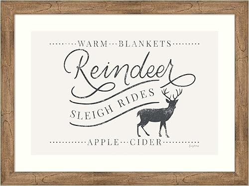 Amanti Art Framed Wall Art Print 27x36 Vintage Christmas III by Becky Thorns, Typography Wall Art, Vintage Decor, Large Poster Painting Artwork for