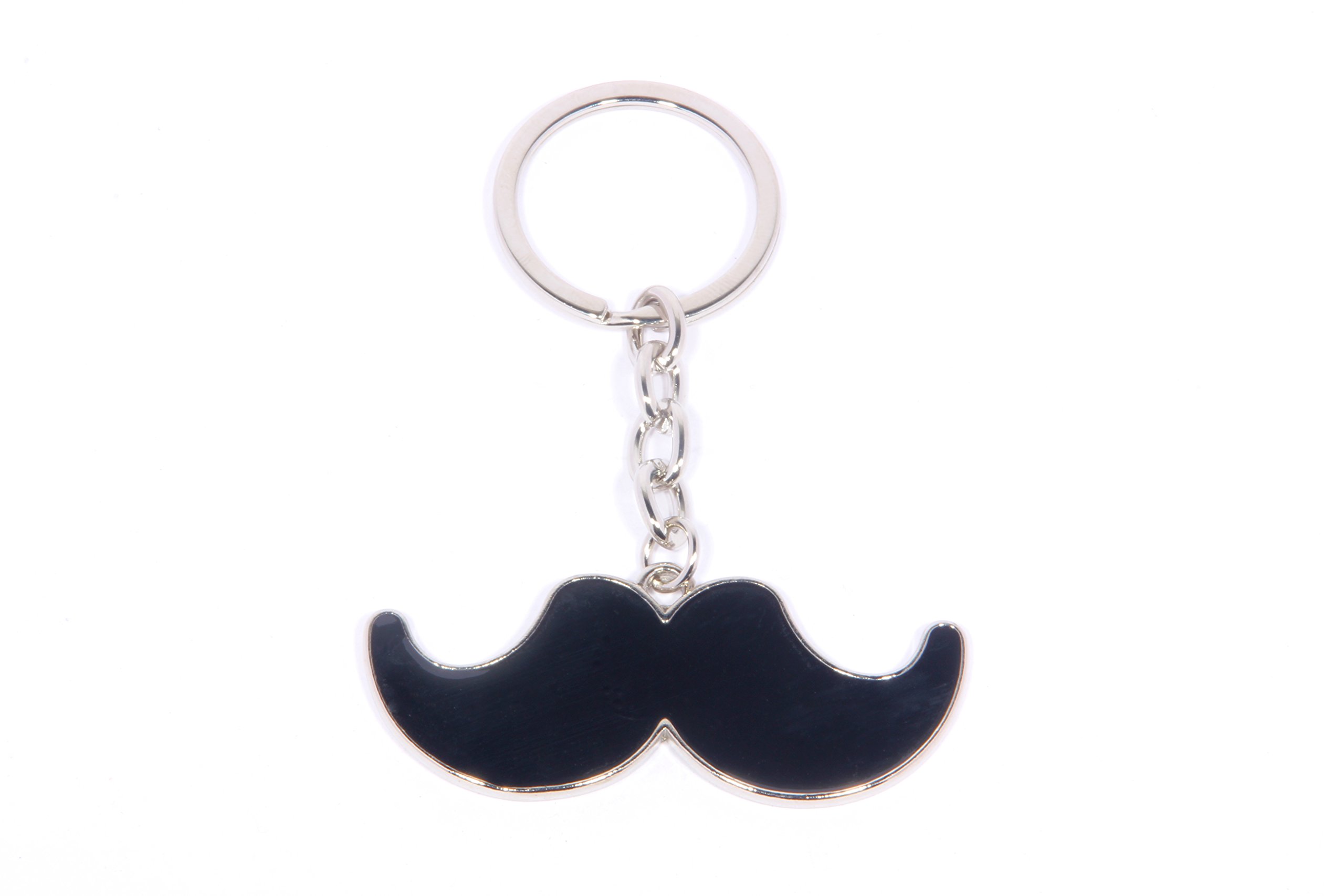 Gratitude Black Mustache Metallic Key Chain-image-1