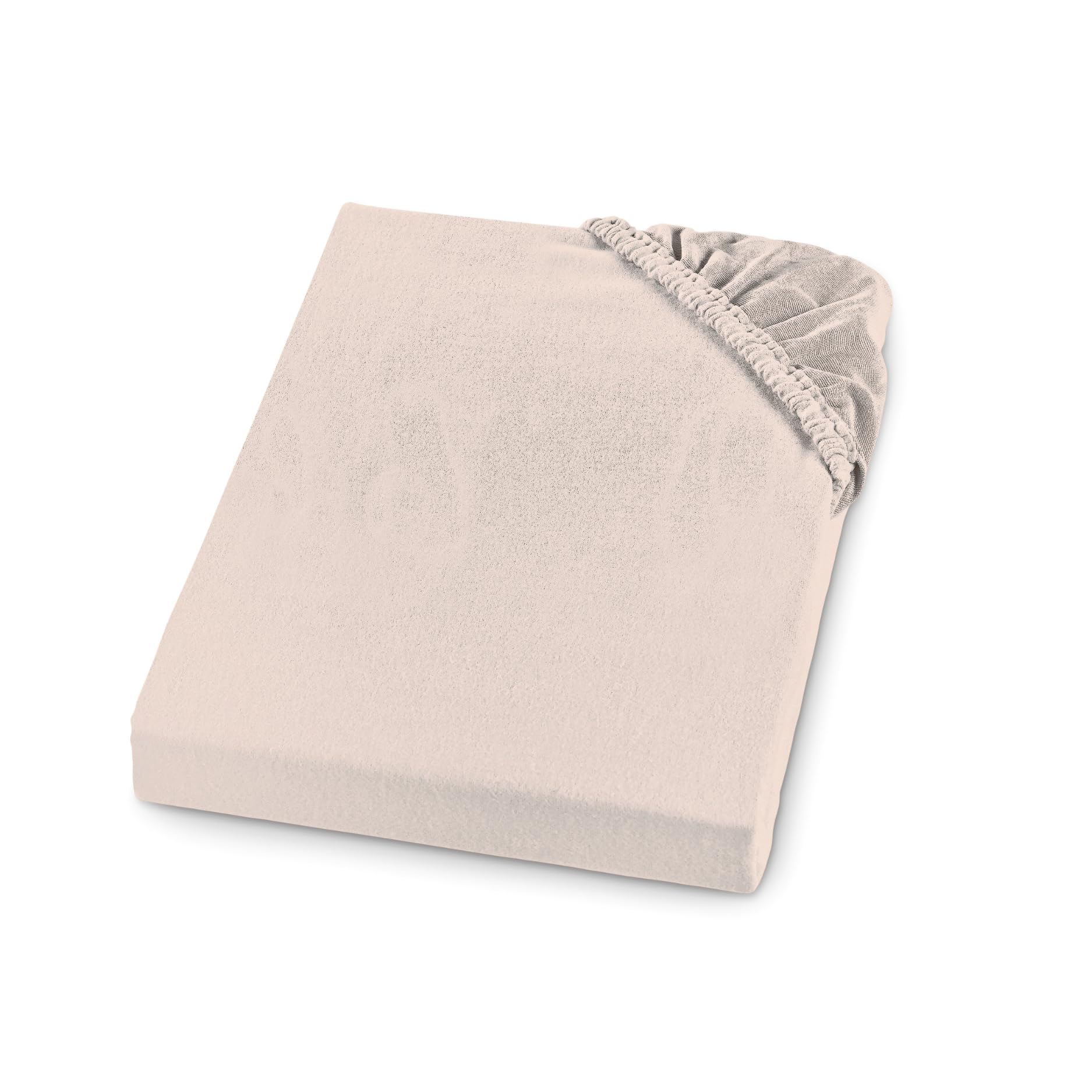 sleepling Biber Spannbetttuch, Feinbiber Spannbettlaken, Made in Germany, 100% Baumwolle, Matratzen bis 23 cm Höhe, Rundum Gummizug, Ökotex, waschbar 60 Grad, 140 x 200, beige