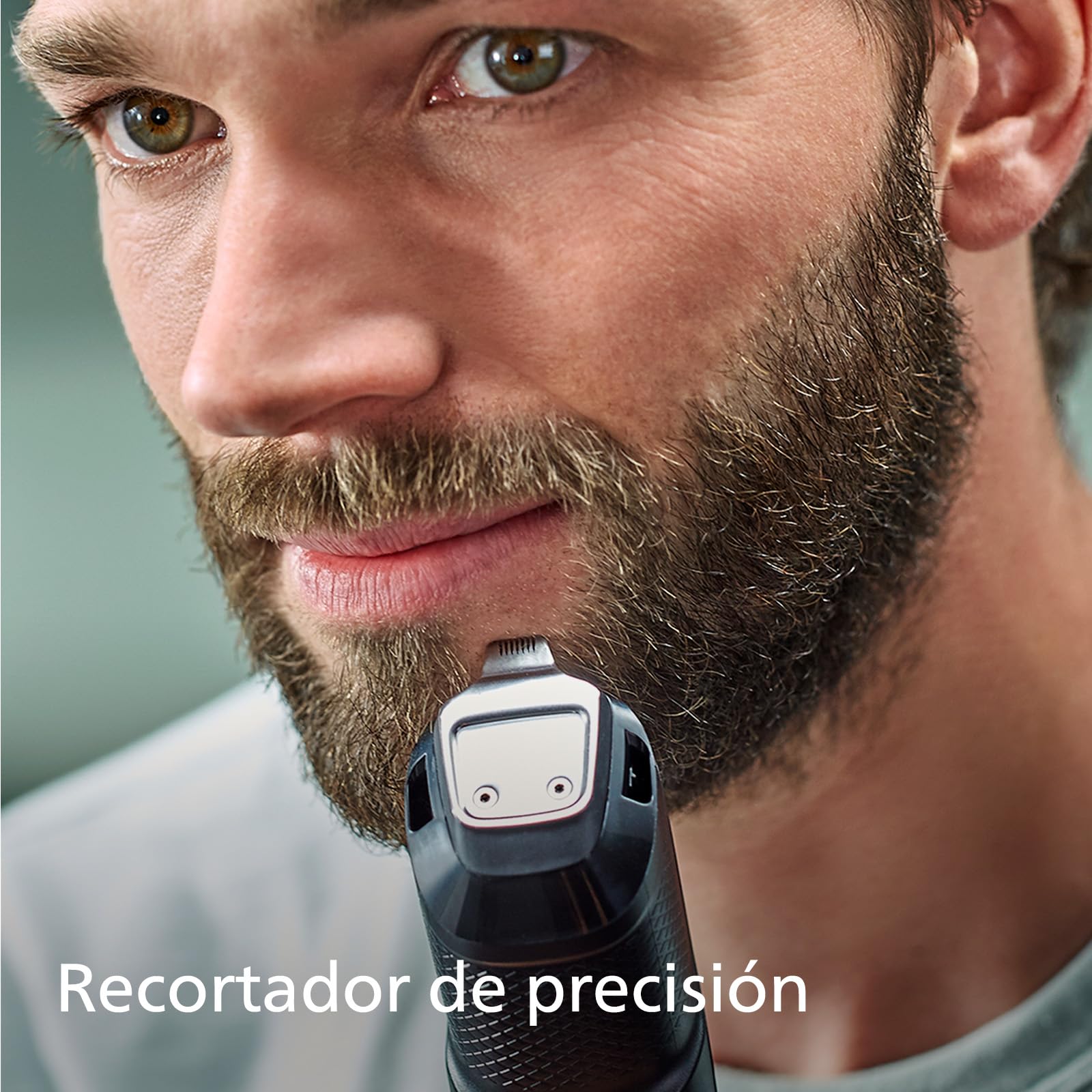 Philips Recortadora de Barba Serie 5000 Hombre, Barbero, 40 Longitudes, Resistente al agua, Cuchillas de Acero, 90 min de uso, Con y sin Cable, Recargable, Recortador de Precisión, Funda, BT5515/75
