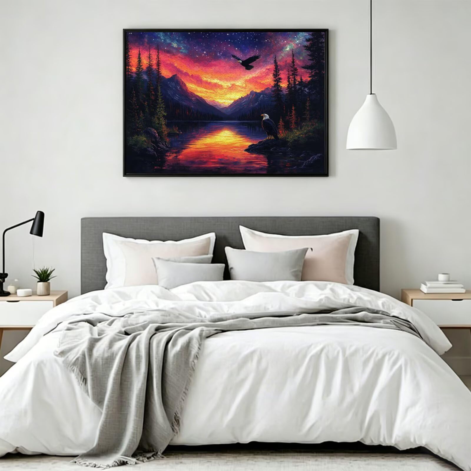 1500 sztuk puzzli dla dorosłych ptaków, wymagające gry logiczne, n-613 | Puzzle dla dorosłych, gwiaździste niebo, litery z tyłu, ciasne dopasowanie puzzli, zajęcia rodzinne, wystrój domu
