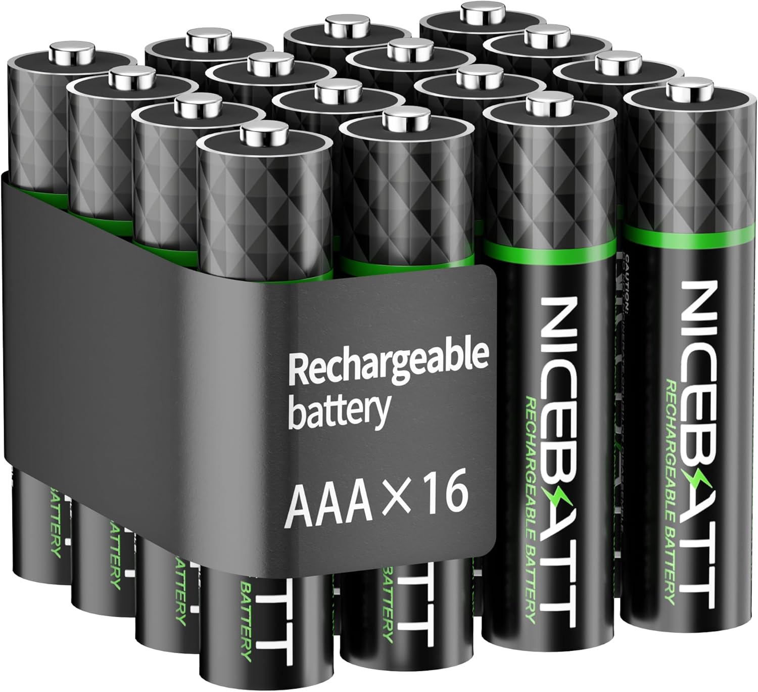 Product image of Rechargeable AAA Batteries 1100mAh, Premium NiMH Triple A Battery Low Self Discharge -16 Count