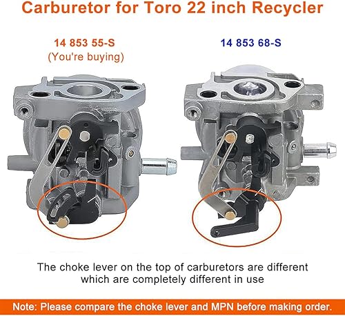 Miniatura 4 de Hipa XT675 149CC Auto Choke Carburador apto para Kohler 14 853 55-S XT650 XT675 Toro 20371 149cc Husqvarna MTD Motor Cortacésped Auto Choke Carb con