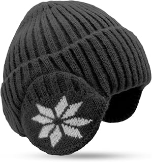 INFISPACE Men & Women Fur Lined Winter Knitted Beanie with Earflap| Snow Skullies Hat Outdoor Coldproof Ear Protection Woo... Price In India