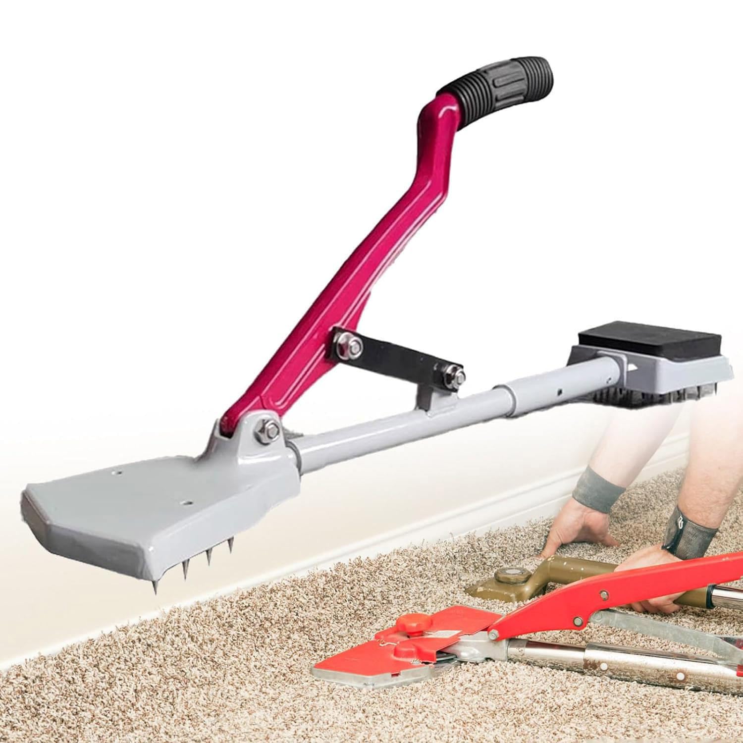 RQLSSSLMXJ Carpet Stretcher Tool Kit with Ergonomic Soft Grip Handle for Professional and DIY Flooring Installation