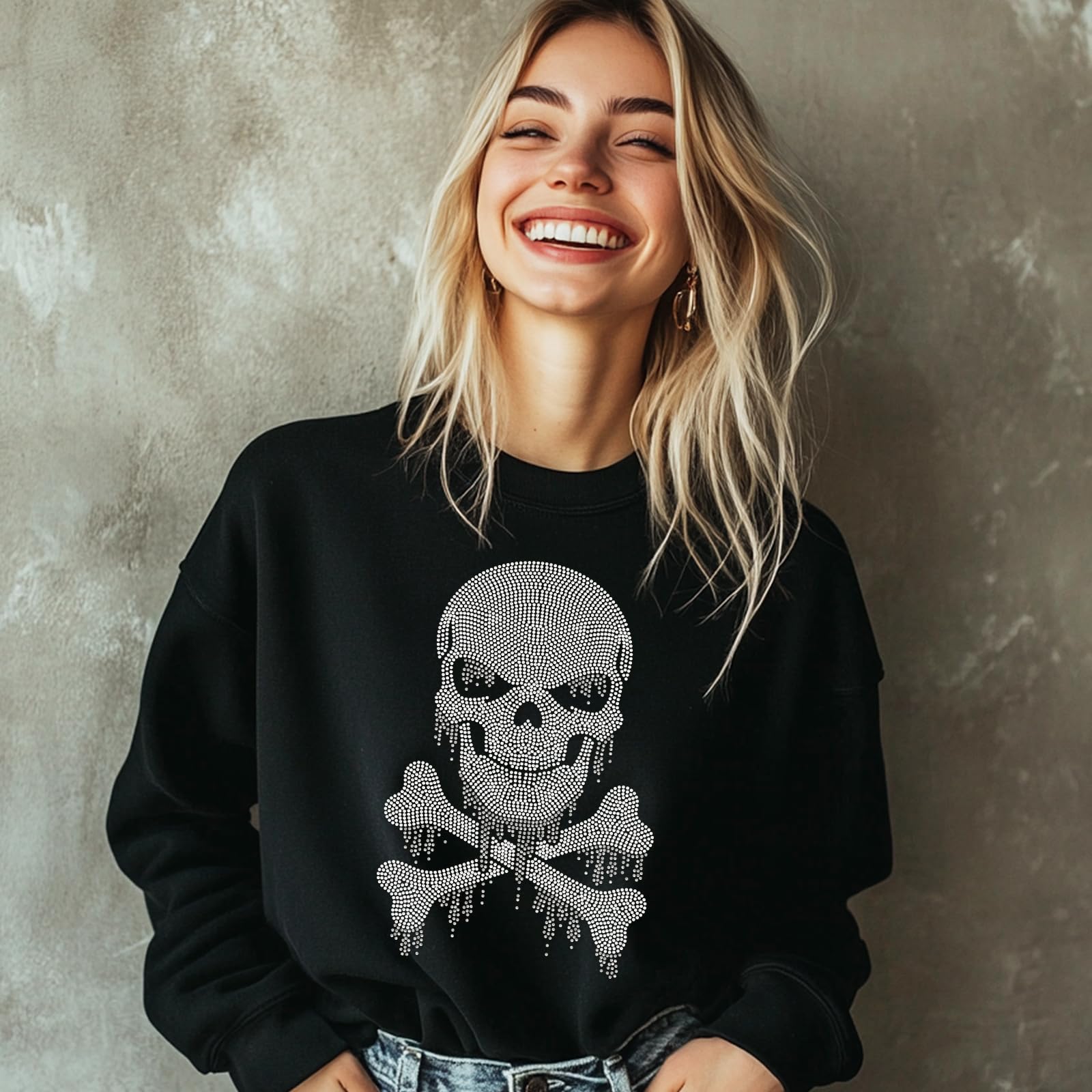 Amazon.com: MAYJOYDIY Skull Rhinestone Iron on Hotfix Rhinestone