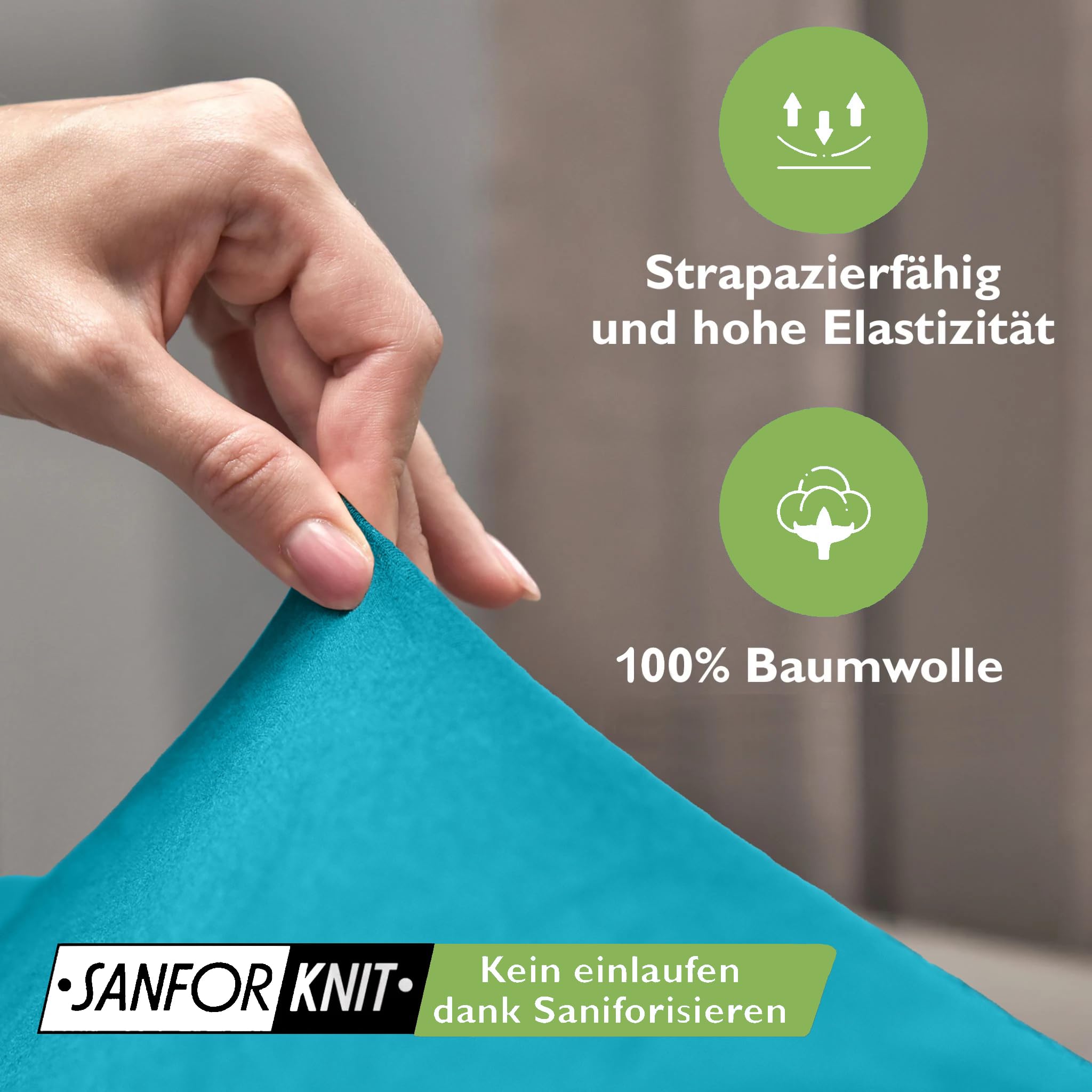 leevitex® Spannbettlaken 140x200cm - 160x200 cm | Spannbetttuch Bettlaken | 100% Jersey Baumwolle | Matratzenhöhe bis 25 cm | Ökotex