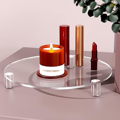 Elevadores acrílicos para decoración, pedestal redondo transparente de 10 pulgadas para soporte de plantas de interior, bandeja acrílica moderna