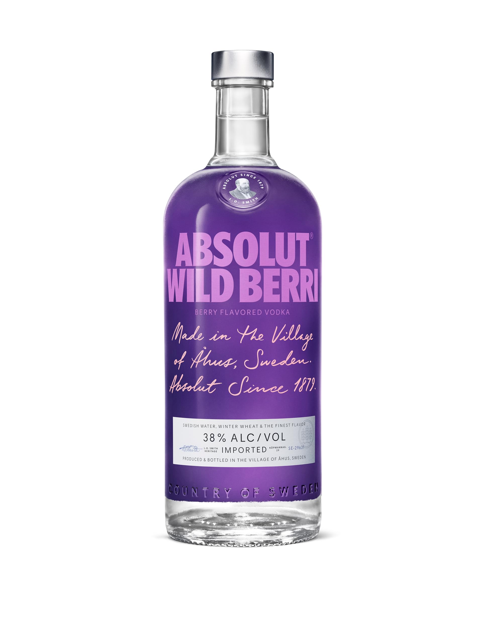 Absolut Vodka Wild Berri, Wodka mit fruchtig-intensivem Wildberry-Geschmack und ohne zusätzlichen Zucker, für Cocktails und Longdrinks, 38 Prozent Volumen, 1 x 1L