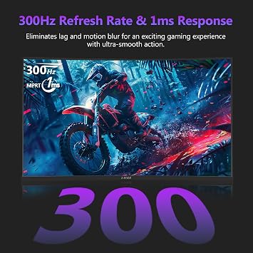 Z-Edge 27 inch Curved Gaming Monitor, FHD 1080P 300Hz 240Hz PC Monitor, Ultra-Fast MPRT 1ms Curved Monitor, 1500R, 16.7M Colors, UG27H Frameless Bezel, 2X DP 1.4 Ports and 2X HDMI 2.0 Ports