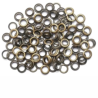 3-10mm 100Sets Metal Eyelet Grommet Round Rings for DIY Leather Craft Bags Bolsas Shoes Tools Clothing Belt Hat Tarp AccessoriesBronze-10mm-100Sets