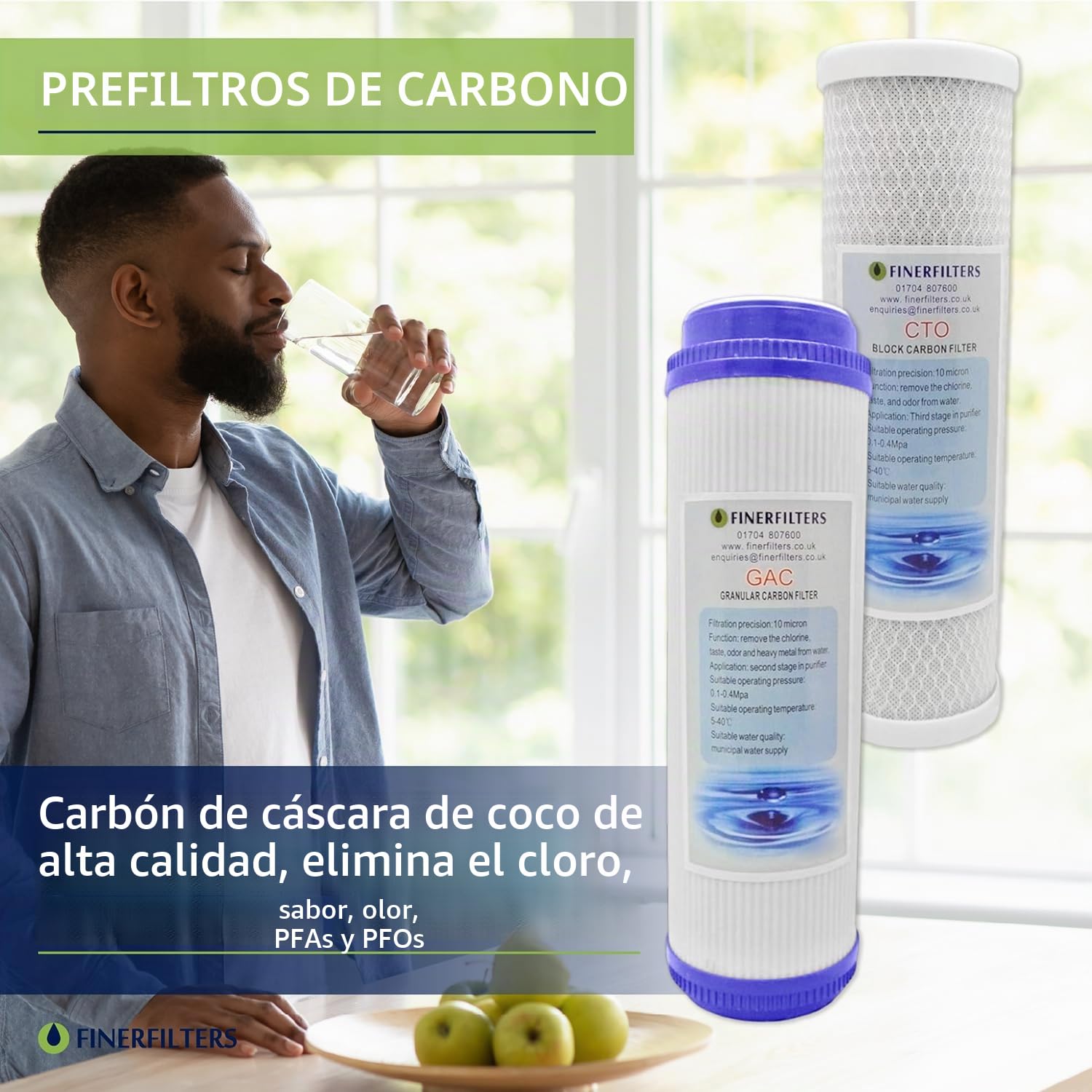 Finerfilters Osmosis inversa doméstica de 6 etapas, paquete de filtros de repuesto