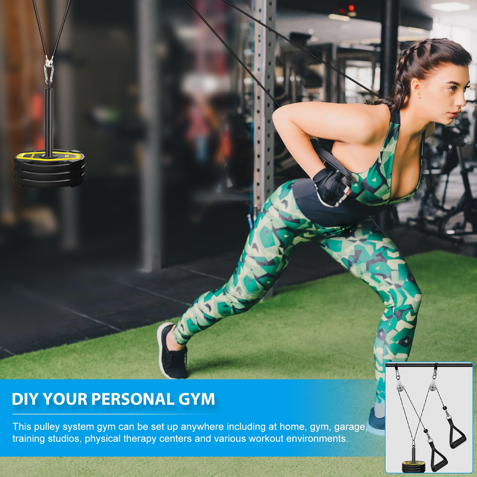 Linka kablowa, do fitnessu, bicepsów, pleców, przyrząd treningowy, system podciągania, do treningu siłowego, domu, na siłownię, sprzęt treningowy