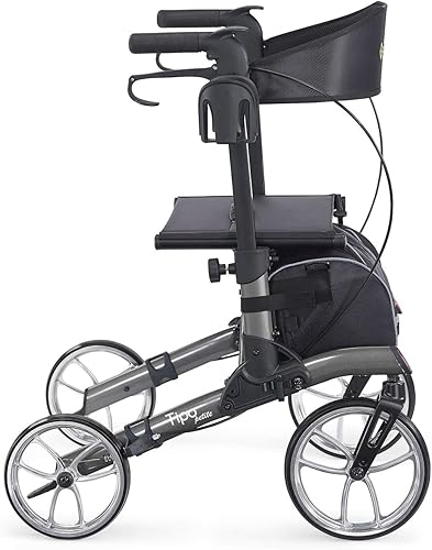 Tipo Petite - Andador compacto con asiento, andadores plegables para adultos y personas mayores de hasta 5 pies 4 pulgadas de alto, soporte para