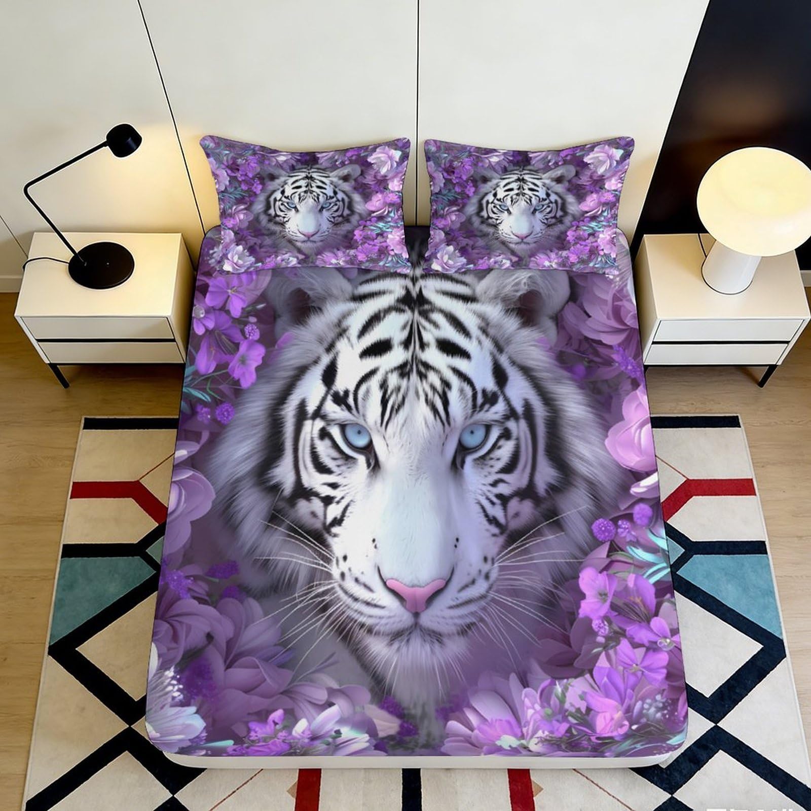 3D Printed Ocean Wave Fitted Sheet Microfiber Soft Breathable Abstract Art Mattress Cover for Bedroom Dorm Mattress Decor 90x200x25cm
