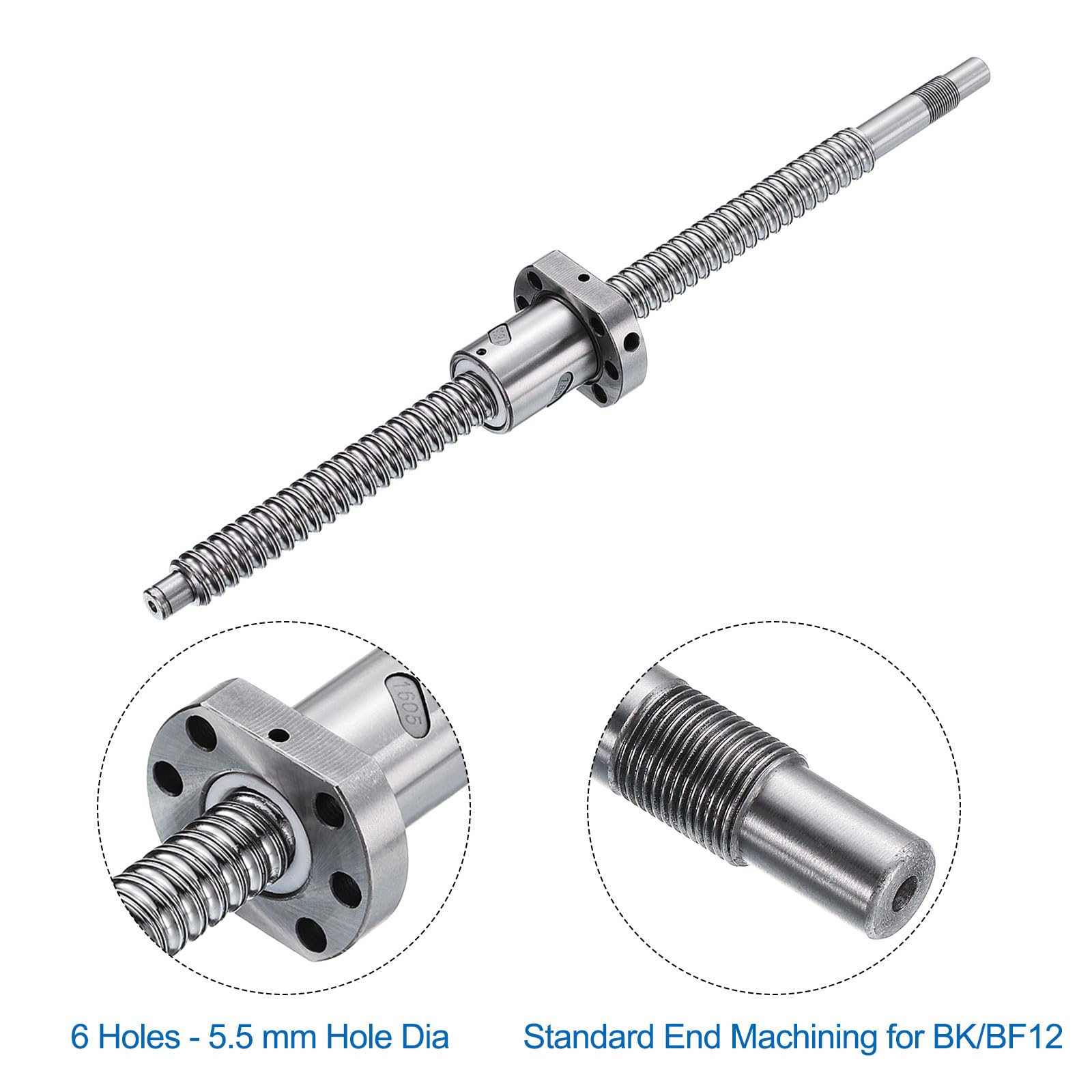 QUARKZMAN Vis à Billes SFU1605 Diamètre 16Mm Pas 5Mm Longueur 440Mm