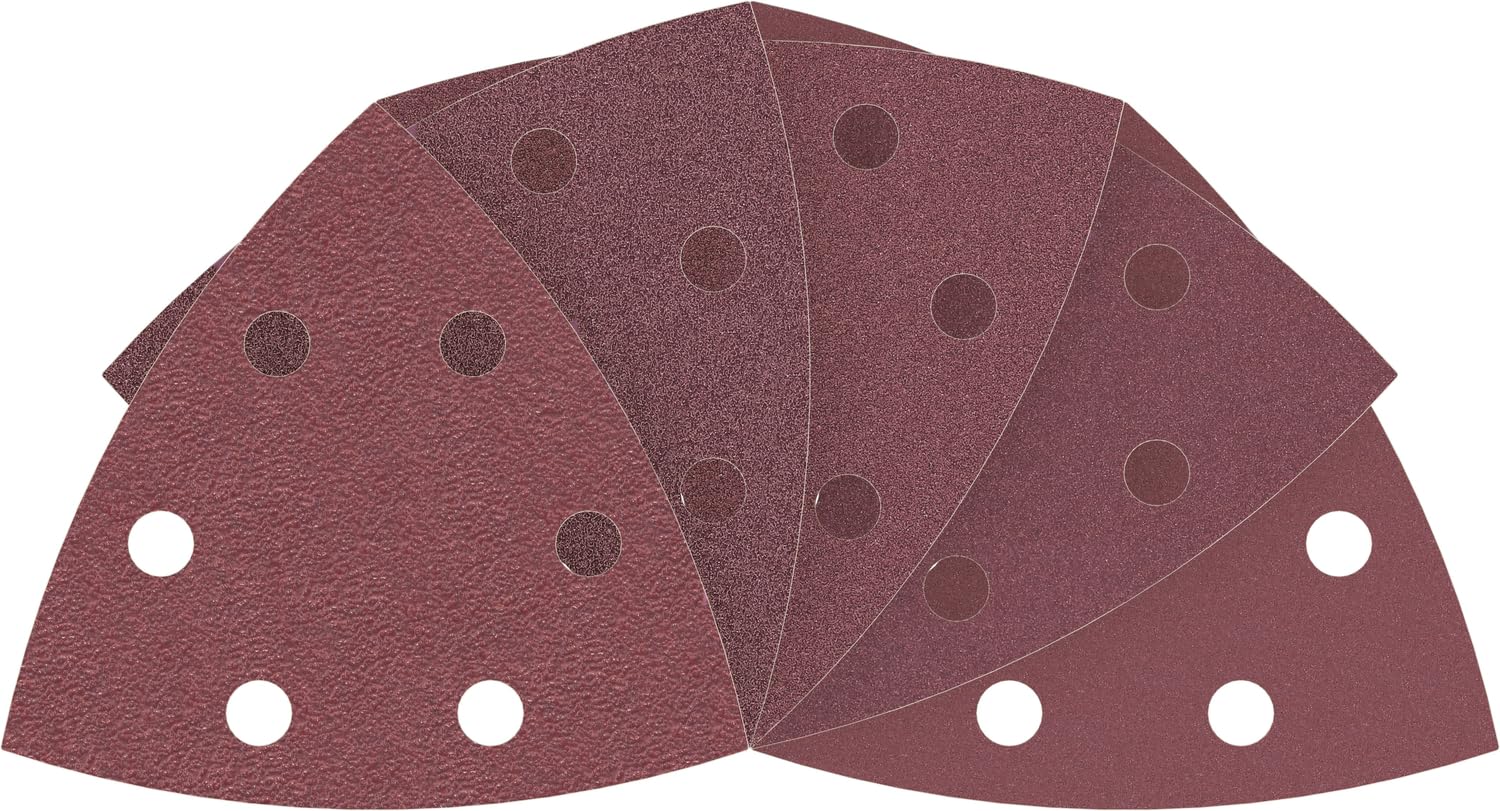 Bosch 10x PRO Paint on Wood and Hardwood F460 Sanding Sheet for Multitools (for Paint on wood, Hardwood, Ø 93x93 mm, Grit 60, 80, 120, 180, 240, Professional Accessory Multitool, Delta Sander)