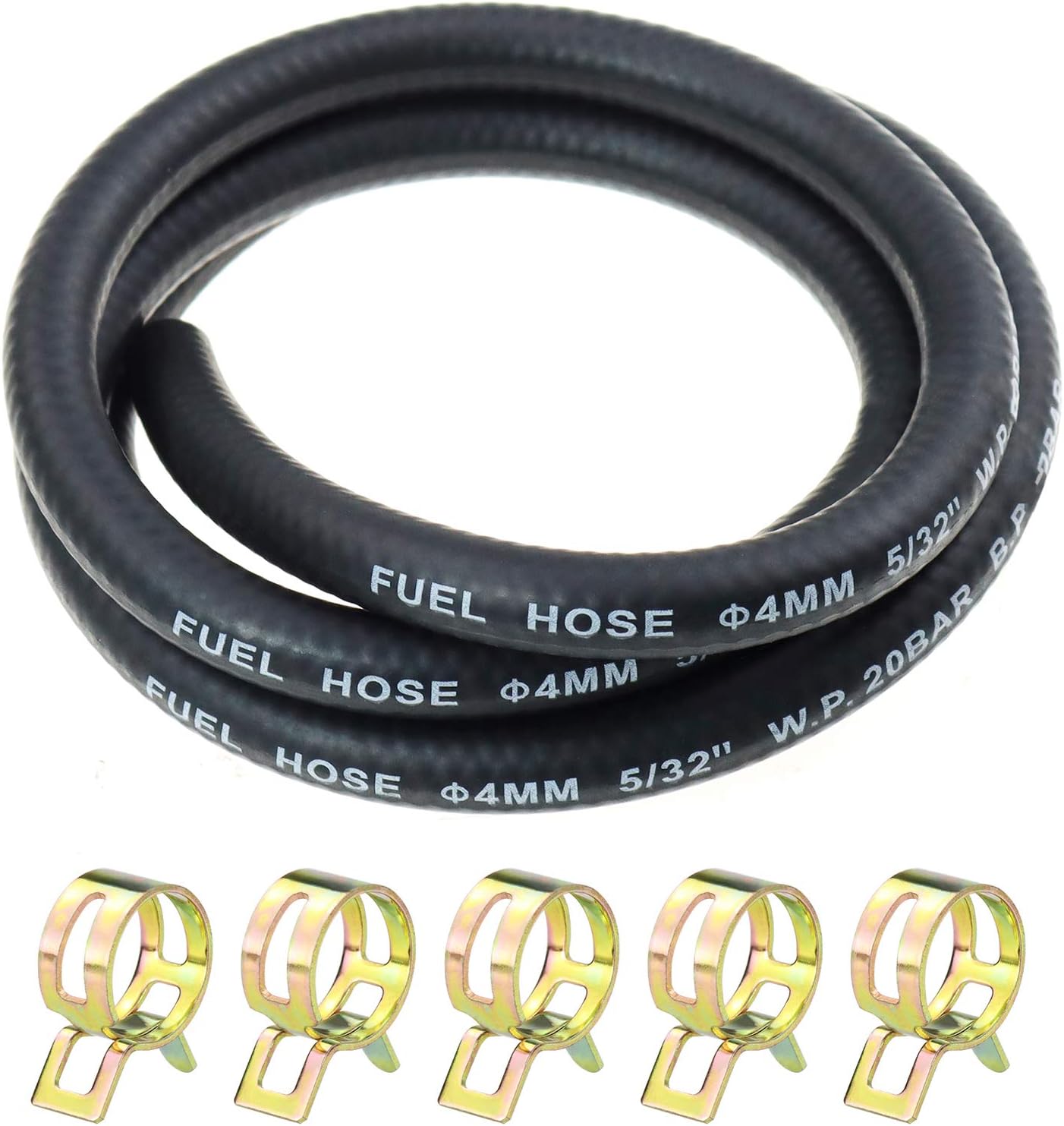 VEUWOLM Tuyau Gaz D'essence Kit, 2m 4,5mm Conduite De Carburant Avec 2 Pièces Filtres à