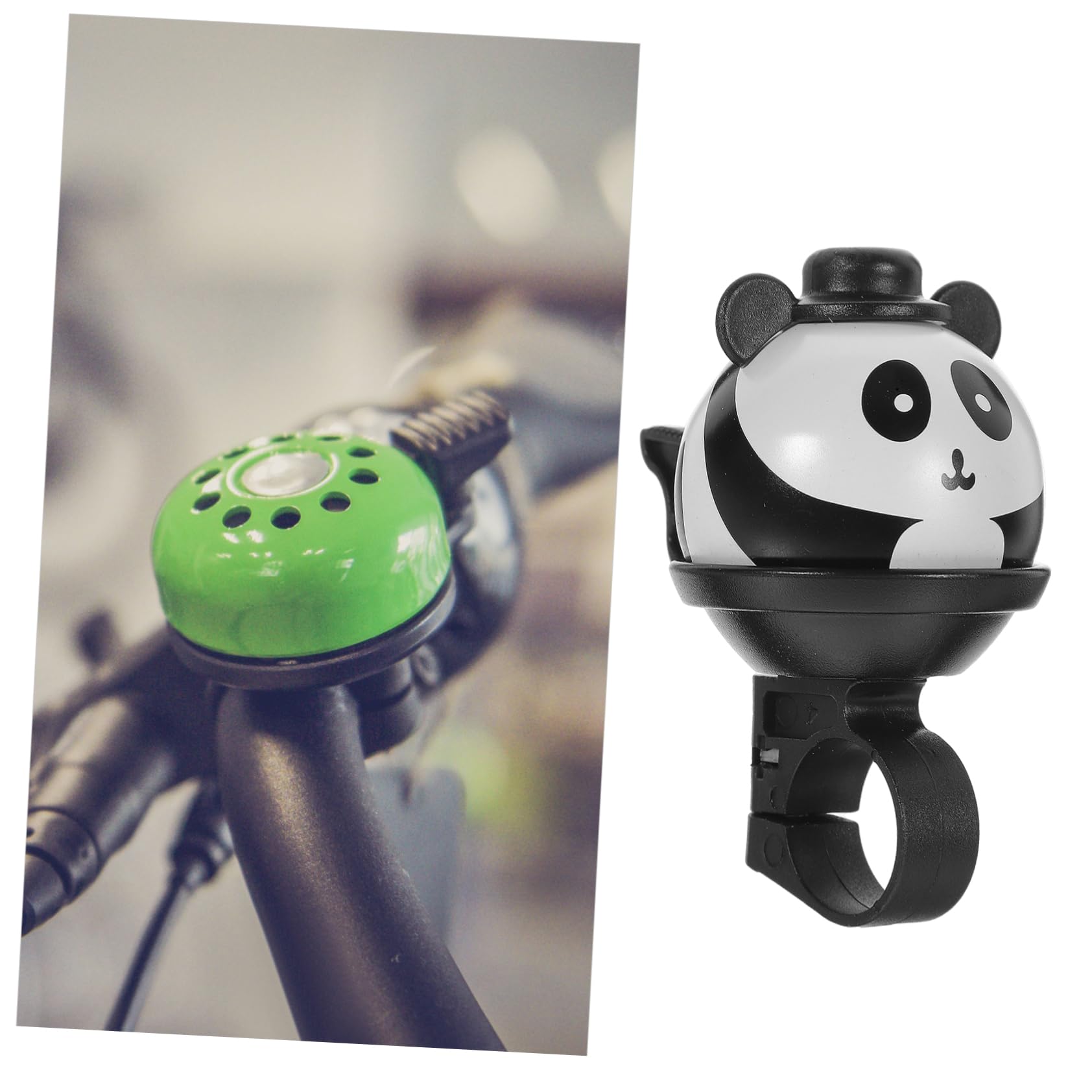 Abaodam 5 Pièces Cloche de Vélo Cartoon Portable pour Garçon Fille Accessoire Pratique pour Vélos et Trottinettes Design Mignon Noir et Blanc Panda