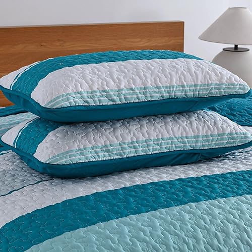 Vista 160 de Juego de edredón gris tamaño King, colcha de cultivo bohemio de otoño a rayas, juego de ropa de cama de microfibra bohemia de 3 piezas, colcha Gris