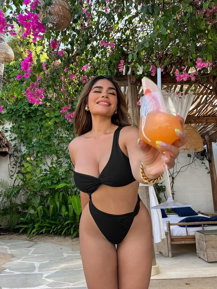 XXTAXN Women's Sexy Thong Cutout Monokinis Tie Beach One Piece Swimsuit Bathing Suit - Image 2