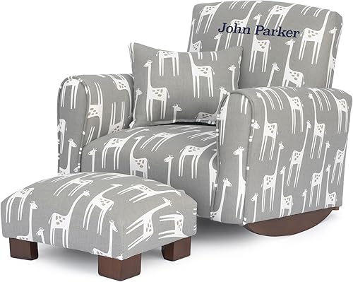 Miniatura 82 de Sillón personalizado para niños pequeños, mecedora tapizada con personalización, silla para niños pequeños con nombre personalizado, cómodo sillón