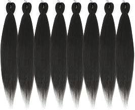 DIFUNEE Pre-stretched Braiding Hair - 24 Inch 8 Packs Light Brown Long Braiding Hair For Twist or Box Braids, Yaki Texture Hot Water Setting Synthetic Braiding Hair Extensions (24 Inch, #4-8P)