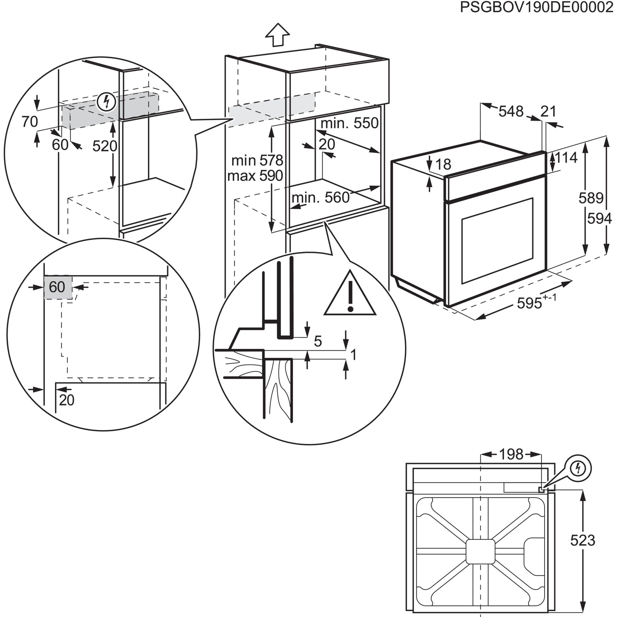 Forno da incasso multifunzione Electrolux EOF4P0PX2 72 L ventilato SurroundCook pulizia pirolitica inox antimpronta classe A++