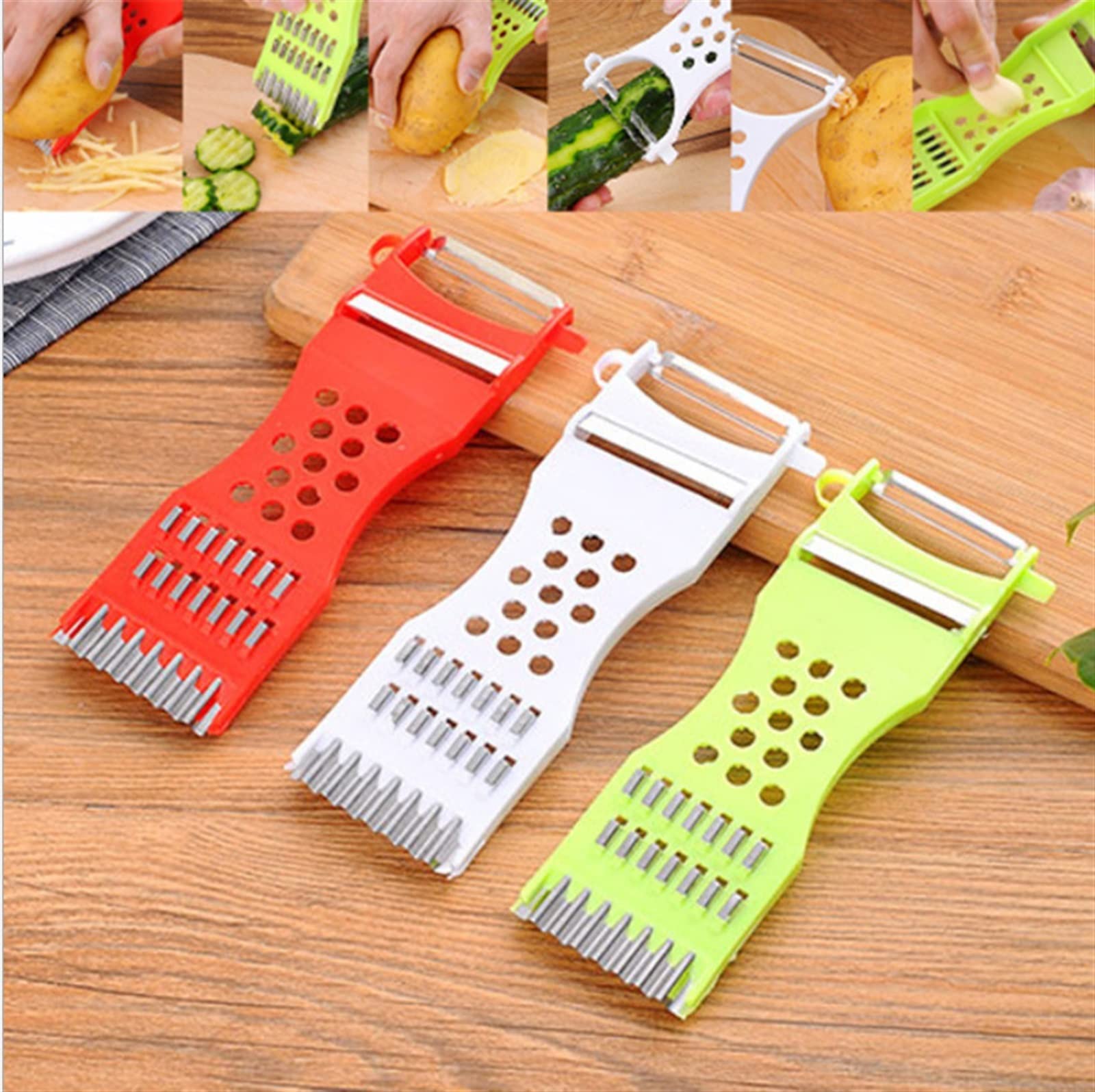 JINGYAN Pelapatate Tritatutto Multifunzionale per pelapatate per Verdure e Frutta(White)