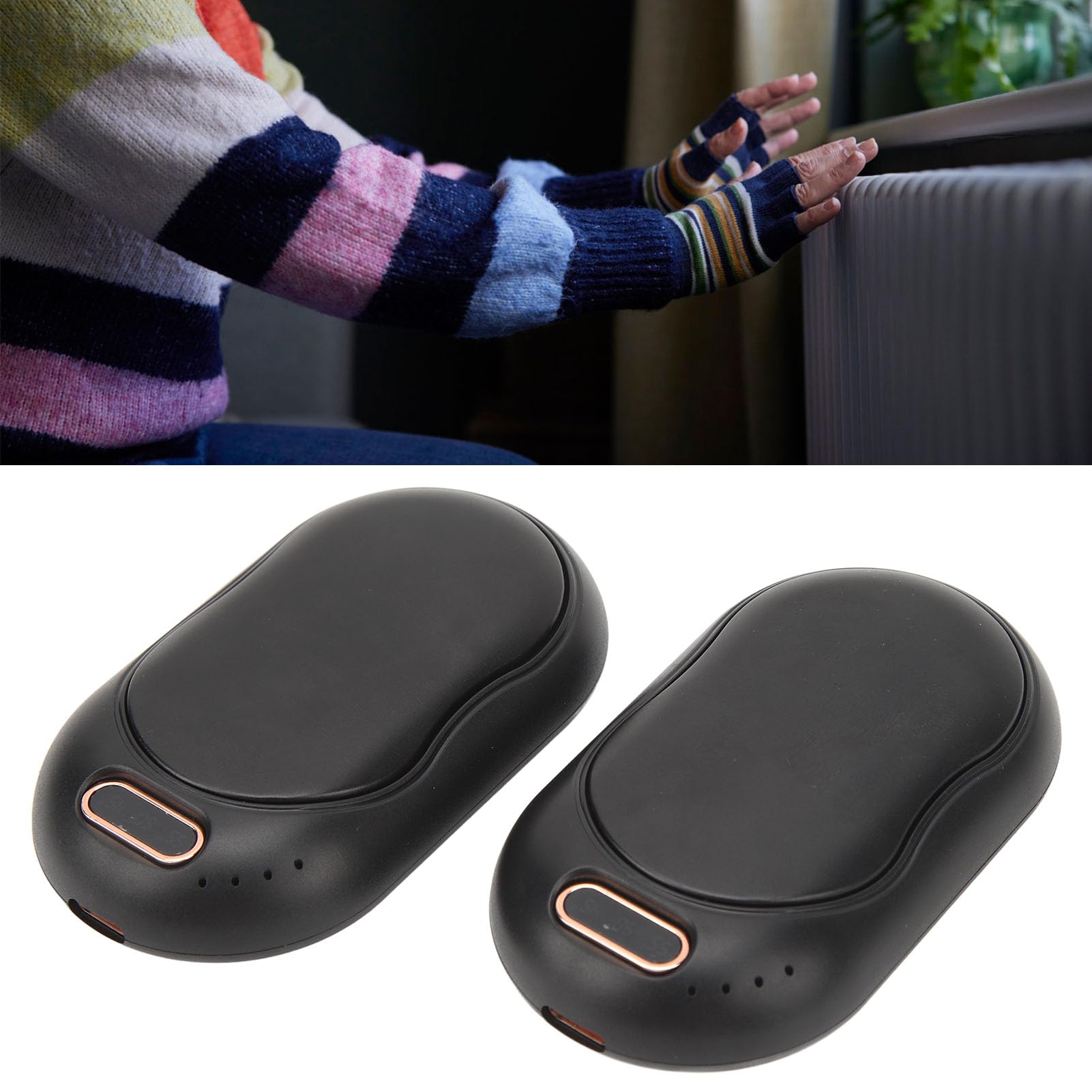 Scaldamani Ricaricabile USB, Confezione da 2 Scaldamani, Scaldamani Elettrico Portatile Per Esterni, Caccia, Campeggio