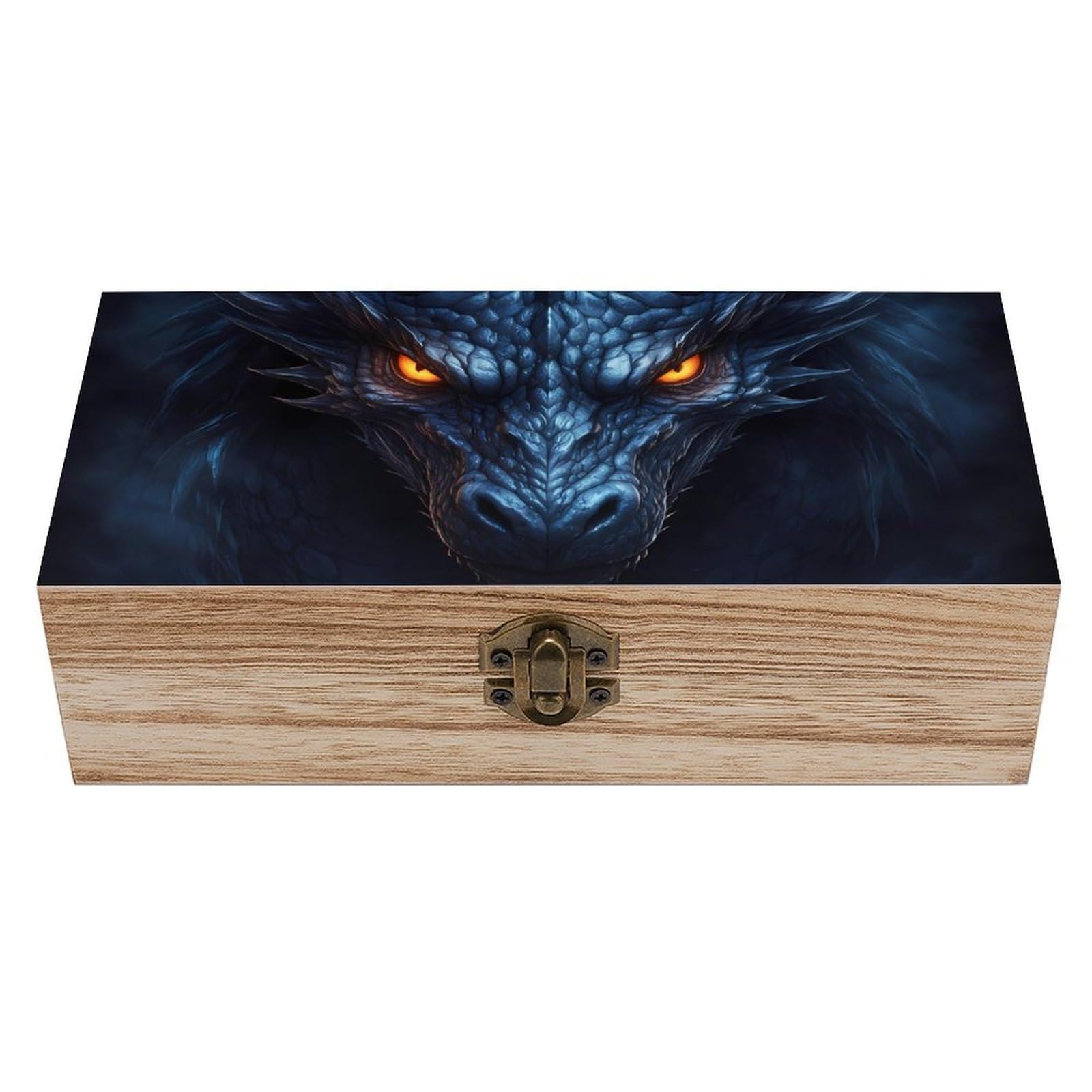 HLBSDM Cool Dragon Fantasy Art Wooden Storage Box