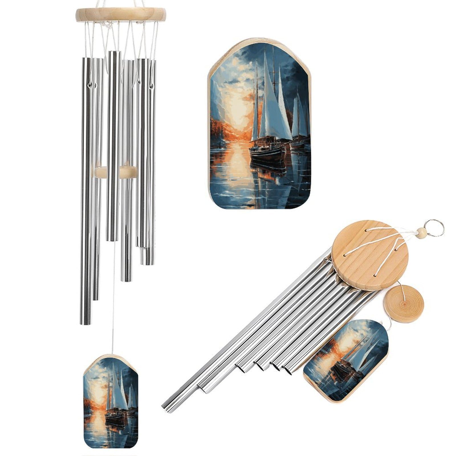 Campanillas de viento de aluminio para jardín como regalo conmemorativo de porche y patio
