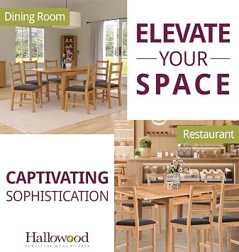 Hallowood Furniture Waverly Oak Extendable Dining Table and Chairs Set 6