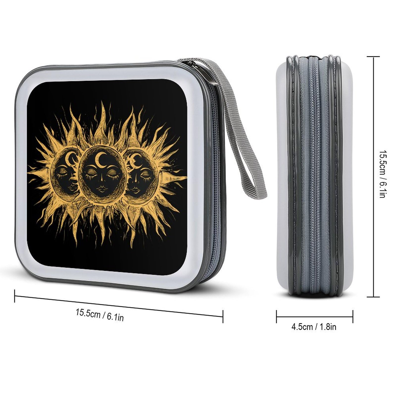 Sun And Moon CD Case Plastic DVD Case Holder Wallet Disc Storage Organizer for Car Travel