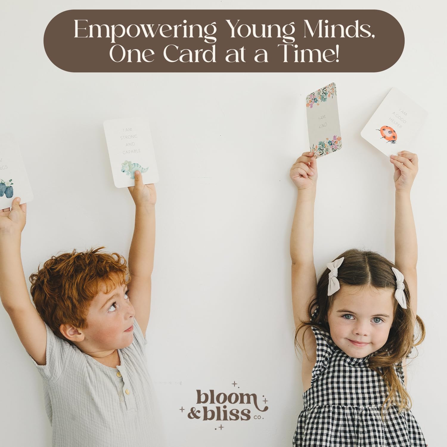 Generic- Tarjetas de afirmaciones positivas para niños: 50 Tarjetas Inspiradoras diarias de Bloom and Bliss para Aumentar la Confianza, la atención Plena y la gratitud, Soporte de exhibición