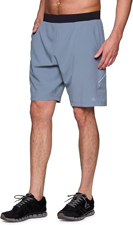 RBX Activewear Workout Shorts for Men, Quick Drying Woven Running Basketball Shorts with Flat Waistband, 9 Inseam