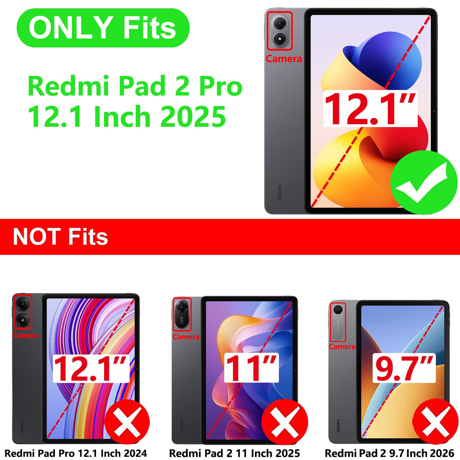 Etui do Redmi Pad 2 Pro z uchwytem na długopis, odporne na uderzenia, etui do Xiaomi Redmi Pad 2 Pro 5G 12,1 cala, szare